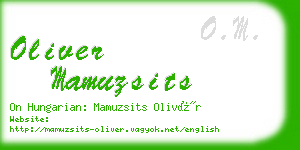 oliver mamuzsits business card